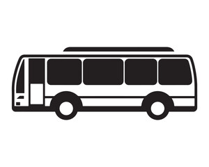 Bus silhouette vector icon illustration