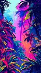 Vibrant Tropical Paradise, Lush Foliage