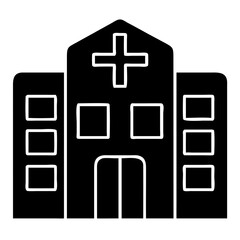 Fototapeta premium Vector Illustration of Hospital Building Symbol with Cross for Healthcare Design