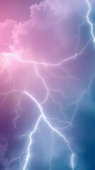 Lightning strike across a vibrant sky