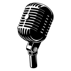  Vintage Microphone Vector Illustration for Music and Broadcasting Themes