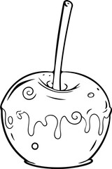 A candy apple with a shiny caramel coating Vector 