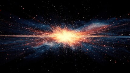 Obraz premium dynamic explosion of sparks captured mid-flight against seamless dark background