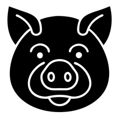 Fototapeta premium Pig Face Vector Illustration Animal for Farm Animal Projects
