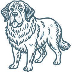  Saint Bernard Dog Illustration Vector Art for Pet Themed Designs