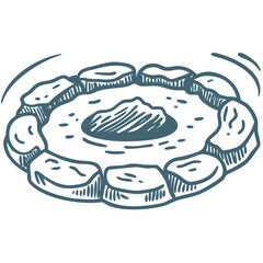  Rustic Stone Fire Pit Illustration for Outdoor Camping and Picnic Themes