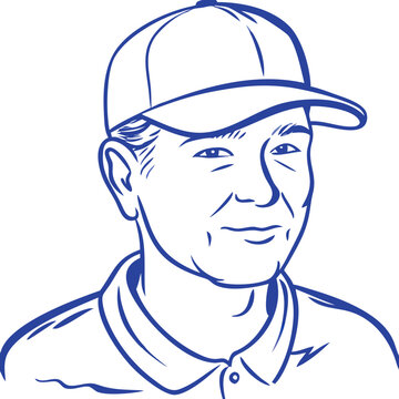 recommend clip art:  Vector Illustration of Man in Baseball Cap Line Drawing Art