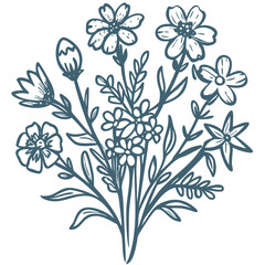  Elegant Floral Bouquet Illustration for Decorative and Design Use