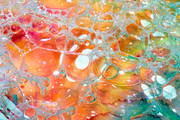 Creative Vibrant Rainbow Water Bubble and Watercolour Background Abstract Colour