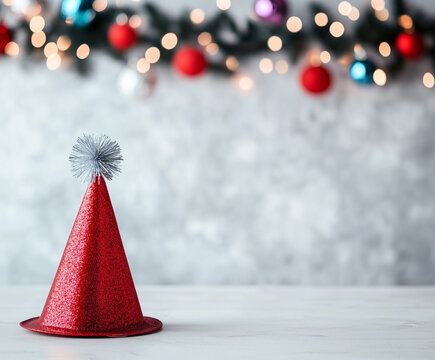 Bright and colorful birthday cap isolated on a green background. Holidays cocept,hmx.ai