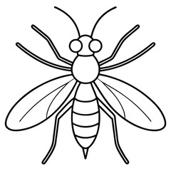 Stonefly insect flat vector illustration on white background