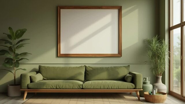 Modern living room with sofa Photo and Frame