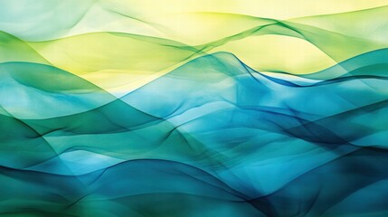 Obraz premium abstract teal and green wave pattern