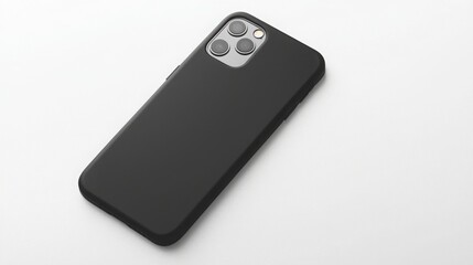The image shows a sleek black smartphone case placed on a plain white surface, emphasizing its modern design and protective features.