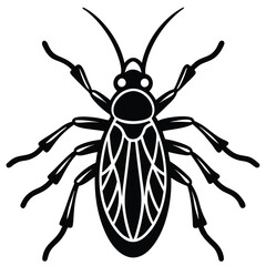 Thrips insect flat vector illustration on white background