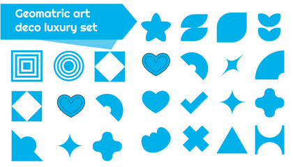 Geomatric art deco luxury vector set 