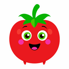 Adorable cartoon Tomato character with big eyes and smooth texture