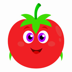 Adorable cartoon Tomato character with big eyes and smooth texture