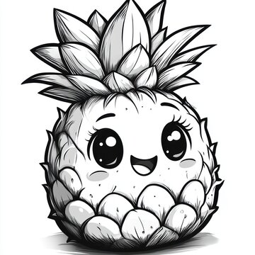 Cute cartoon pineapple illustration.