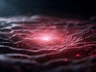 mesmerizing cyberpunk inspired soundscape with glowing red particles