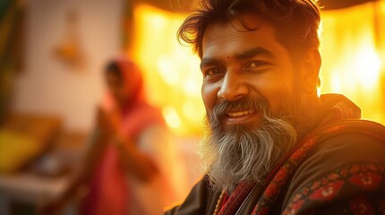 Obraz premium Vibrant Portrait of Pakistani Person Engaged in Traditional Activity
