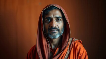Traditional Pakistani Attire Portrait with Warm and Cool Lighting