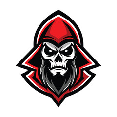 red skull head logo icon on white background