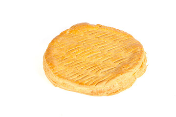 king cake with frangipane isolated on white 