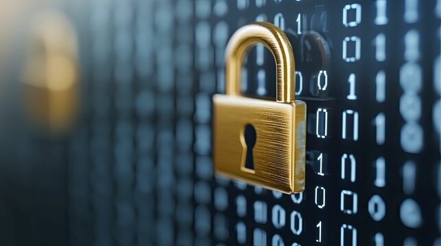 Computer screen displaying a secure padlock symbolizing data protection and cybersecurity.