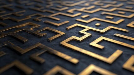 Enigmatic labyrinth of twists and turns in a mesmerizing 3D illustration.