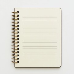 A blank spiral notebook with lined pages, perfect for notes, journaling, or organizing thoughts.