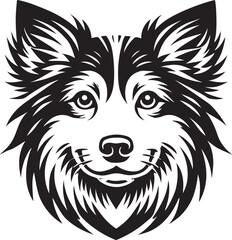 Friendly dog face vector , friendly dog face silhouette vector illustration