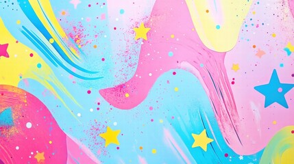 pastel swirl abstract background with stars