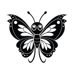 silhouettes of butterfly icon isolated on a white background