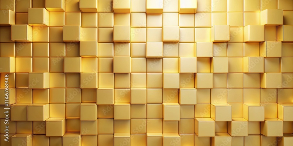 Poster Abstract Golden Cube Wall Texture  A Seamless Pattern for Design Projects