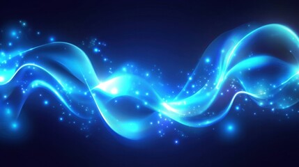 abstract blue glowing waves background