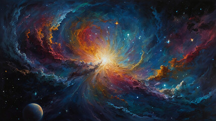 Endless landscape of beautiful space full of stars, planets, galaxies and astronomical objects. Stunning Galaxy - Elements of this Image