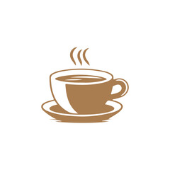 Coffee or tea cup mug evaporation vapour flat vector illustration