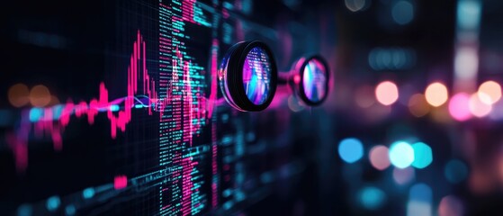 Analyzing stock market trends through binocular lenses interactive charts in a digital environment