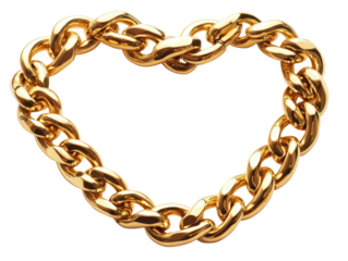 Unique Heart-Shaped Gold Chain for Jewelry Design and Fashion Accessories in Luxury Aesthetic