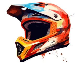 Colorful Graphic Design of a Mountain Bike Helmet with Vivid Details and Artistic Flair