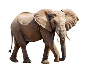 Fototapeta premium Majestic African Elephant Against Transparent Background