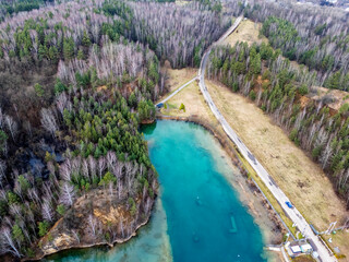 Jaworzno, Polska, krajobraz atrakcyjnych okolic miasta z pięknymi lasami i krystalicznie czystymi jeziorami © hunter76