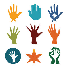 different-style-left-hand-silhouette-vector-design.eps