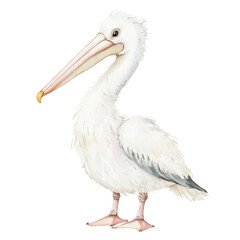 Obraz premium Detailed Illustration of a Pelican Standing Gracefully with Soft Colors and Fine Features