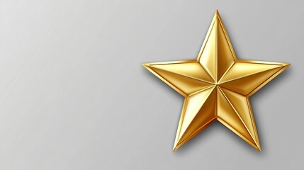 Obraz premium Radiant Golden Star with Sharp Edges and Metallic Glow Modern Art