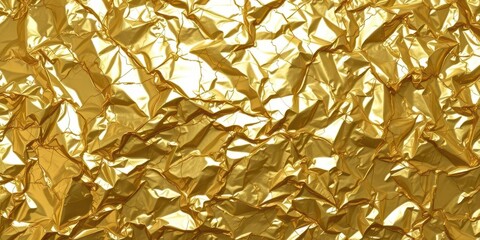Luxurious shimmering gold foil, crinkled texture, celebration, holiday, sparkle
