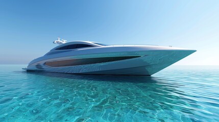 Fototapeta premium Luxury Yacht in Tranquil Turquoise Waters