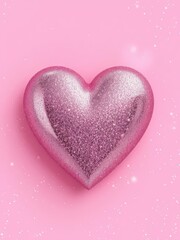 Obraz premium Pink heart background with silver glitter and pink sparkle, invitation,scene