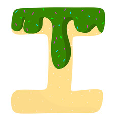 English donut letters cute clipart 